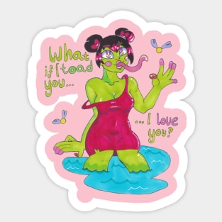 Frog Girl Pun Up! Sticker